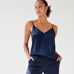 Babaton Navy Blue Silk Camisole